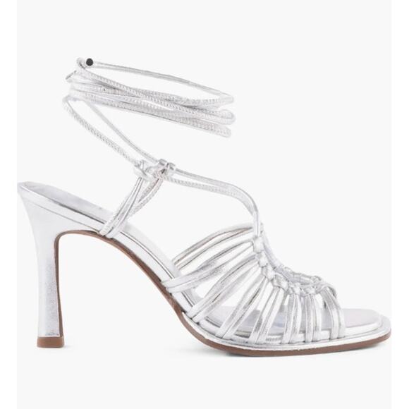 Seychelles Te Amo Ankle Wrap Sandal Metallic Leather Size 8 NIB Ankle Strap Ties - Picture 1 of 15